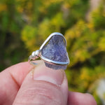 Raw Iolite Crystal Ring sz 6.5 Sterling Silver – Blue to Grey Pleochroic Shift