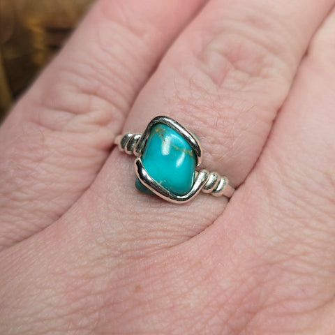 Natural Turquoise Ring sz 11 – Desert Sky Blue in Sterling Silver
