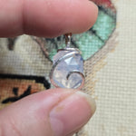 UV-Reactive Lavender Moon Quartz Pendant – 6ct Tension Set Sterling Silver