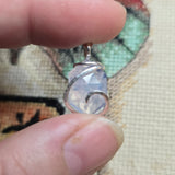 UV-Reactive Lavender Moon Quartz Pendant – 6ct Tension Set Sterling Silver
