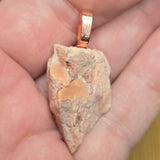 Raw Cantera Opal Pendant - Rose Gold Tone Bail