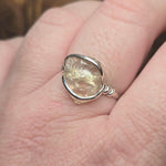 Raw Light Pink Oregon Sunstone Ring Size sz 11.5 - Sterling Silver