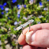 Aquamarine Crystal Bar Ring in Sterling Silver sz 5.25