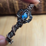 Boulder Opal Keepers Key – Sterling Silver + 14kt Rose Gold Fill
