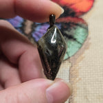 Indonesian Marcasite Plume Agate Pendant – Hand-Cut Double Point