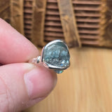 Raw Blue Zircon Ring sz 5.5 Sterling Silver – Natural Crystal Brilliance