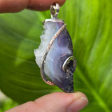 Purple Red Agate Crystal Pendant – Sterling Silver One-of-a-Kind