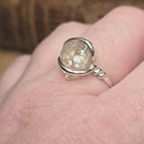 Raw Light Pink Oregon Sunstone Ring Size sz 11.5 - Sterling Silver
