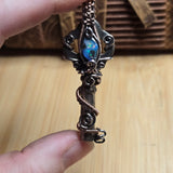 Boulder Opal Keepers Key – Sterling Silver + 14kt Rose Gold Fill