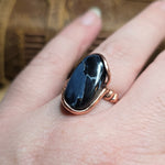 Pietersite Copper Ring sz Size 9.5 – Stormy Blue Fibrous Chatoyance