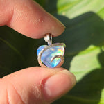Aurora Opal Prism Heart Pendant – Sterling Silver
