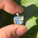 Aurora Opal Prism Heart Pendant – Sterling Silver