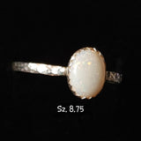 Oval Australian Precious Opal Ring in Sterling Silver Various Sizes