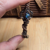 Boulder Opal Keepers Key – Sterling Silver + 14kt Rose Gold Fill
