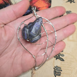 Mystic Hopper – One-of-a-Kind Purple Labradorite Frog Pendant