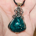 Bagdad Gem Chrysocolla Pendant – All Natural Stone Sterling Silver + Gold Fill