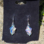 Faceted Rainbow Aurora Opal Earrings In Sterling Silver