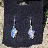 Faceted Rainbow Aurora Opal Earrings In Sterling Silver