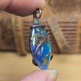 Moss Agate Aurora Lagoon Pendant – Copper Ocean Talisman