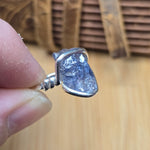 Raw Iolite Crystal Ring sz 6.5 Sterling Silver – Blue to Grey Pleochroic Shift