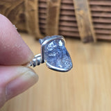 Raw Iolite Crystal Ring sz 6.5 Sterling Silver – Blue to Grey Pleochroic Shift
