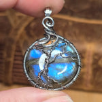 Labradorite Moon Spooky Tree of Life Pendant – Oxidized Sterling Silver