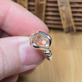 Raw Oregon Sunstone Ring with Schiller sz 6 - Sterling Silver
