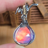 Aurora Opal Onion Pendant – Sterling Silver + 14kt Gold Fill