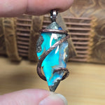 Marcasite Agate Aurora Opal Pendant – Recycled Copper