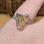 Oregon Sunstone Ring sz 8.5 Sterling Silver – Pink Center with Light Schiller