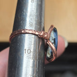 Pietersite Copper Ring sz Size 9.5 – Stormy Blue Fibrous Chatoyance