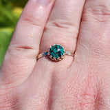 Natural Turquoise Ring sz 11 – Bright Blue with Black Matrix in Sterling Silver