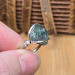 Raw Blue Zircon Ring sz 5.5 Sterling Silver – Natural Crystal Brilliance