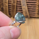 Raw Blue Zircon Ring sz 5.5 Sterling Silver – Natural Crystal Brilliance