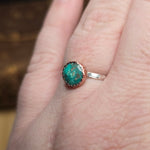 Turquoise Ring Size 10 – Ocean Matrix in Copper + Sterling Silver