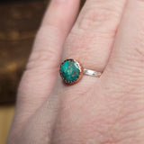 Turquoise Ring Size 10 – Ocean Matrix in Copper + Sterling Silver