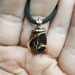 Australian Boulder Opal Pendant in 14kt Yellow Gold Filled - Lightning Bolt Opal