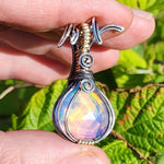 Aurora Opal Onion Pendant – Sterling Silver + 14kt Gold Fill