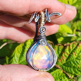 Aurora Opal Onion Pendant – Sterling Silver + 14kt Gold Fill