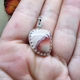 Natural Pink Rhodochrosite Pendant in Sterling Silver