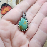 Aqua Blue Nevada Turquoise Pendant in Sterling Silver