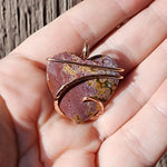 Pink River Jasper Heart Pendant in 14kt Rose Gold Fill