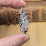 Lavender Moss Agate Pendant – Black Inclusions in Sterling Silver