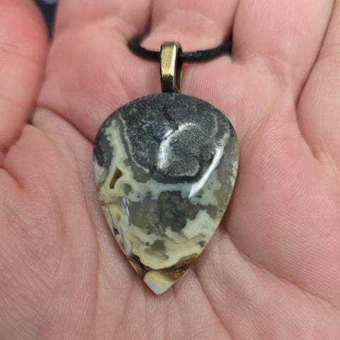 Marcasite in Opal Pendant – Quartz Geode Pockets