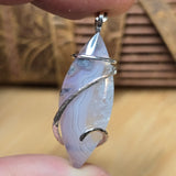 Rare Purple Agate Pendant – Stormlight Veins in Sterling Silver