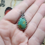 Aqua Blue Nevada Turquoise Pendant in Sterling Silver