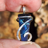 Boulder Opal Pendant Sterling Silver - Ribbons of Hidden Flash
