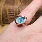 Raw Crystal Ring sz 7.25 – Blue Tourmaline with Pale Pink Rim