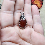 Bold Red Orange Carnelian Agate Pendant in Sterling Silver