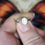 Oval Australian Precious Opal Ring in Sterling Silver Various Sizes